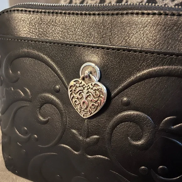 Brighton Black Crossbody Bag with Heart Charm - Picture 3 of 6